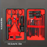 Büro Ev Ofis Kişisel Tırnak Bakımı için 24PARÇA Deri Çantalı Manikür Pedikür Seti