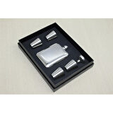 Büro Ev Ofis Hediyesi için Çelik 4 Shot Bardaklı Matara Prestij Seti