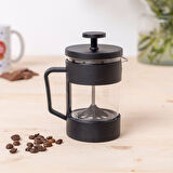 Büro Ev Ofis Çay Keyfi için 350ML Siyah Cam French Press Stil Çay Aparatı