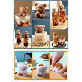 Büro Ev Ofis Buzdolabı için Ayı Motifli Silikon Buz Kalıbı