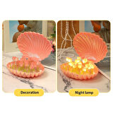 Büro Ev Ofis Hediyesi için Kendin Yap Tasarımlı Led Işıklı Deniz Kabuğu Lale Lamba