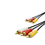 Büro Ev Ofis Ses Sistemi için 10MT Siyah 3RCA Golden Kablo