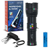 Büro Ev Ofis Kamp Keyfi için 30.000LM Lazer Etkili Profesyonel El Feneri