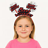 Büro Ev Ofis Gösteri Parti Kostümü için Kırmızı Işıltılı Yazılı Doğum Günü Parti Tacı