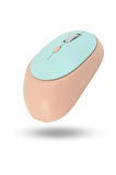 Büro Ev Ofis Bilgisayarı için Turkuaz Pembe Bluetooth WiFi Mouse