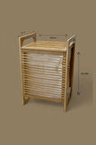 Büro Ev Ofis Dekoru için 40X35X60CM Ahşap Bambu Kirli Çamaşır Sepeti