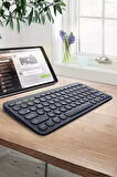 Büro Ev Ofis Bilgisayarı için Siyah Bluetooth Klavye
