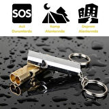 Büro Ev Ofis Kamp Keyfi için Alüminyum Anahtarlık Tip SOS Düdük