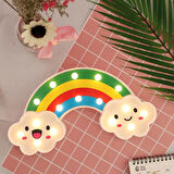 Büro Ev Ofis Aydınlatması için Gülen Bulutlu Gökkuşağı Led Dekor Gece Lambası