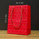 Büro Ev Ofis Hediyesi için Maksi Golden Kızıl Desenli Çanta