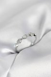 Büro Ev Ofis Kadın Parmakları için Silver Pirinç Zirkonlu Minimal Kalp Tip Kadın Yüzük