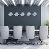 Büro Ev Ofis Dekoru için 36CM 5PARÇA Golden Metal Prestij Dünya Saati Seti