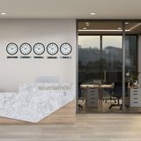 Büro Ev Ofis Dekoru için 5ADET 36CM Black Elit Tarz Tabelalı Dünya Saatleri