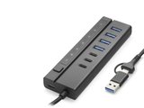 Büro Ev Ofis Cihazları için Siyah 8PORT 5GBPS TYPEC 3.2 Gen1 Anahtarlı Hub