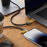 Büro Ev Ofis Cihazları için 65W USB TYPEC to TYPEC IOS Örgülü Hızlı Mobil Şarj Data Kablosu
