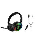 3D Stereo Sound GM-019 Rgb Kablolu Kulaküstü Işıklı Oyuncu Kulaklık3.5mm Jack