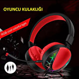AKZ 021 Kablolu Mikrofonlu Işıklı Oyuncu Kulaklığı RGB