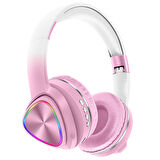 Karler Bass Tune 650 BT RGB Kablosuz Kulak Üstü Kulaklık - Pembe
