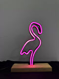 Flamingo Figürlü Pembe Neon Gece Lambası