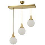 Damla 3 Lü Sıralı Eskitme -Led Ampul  Dahil Modern Koridor Mutfak Salon Sarkıt Avize