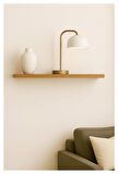 50 Cm Safir Meşe Mdf Uçan Duvar Rafı Gizli Bağlantı Kitaplık