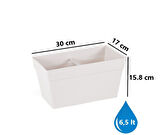 Omnipazar SO-YB01A Dekoratif Askılı Yalı Balkon Saksı 6.5 Litre No 1 Kirli Beyaz (113)