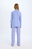 DeFacto Kız Çocuk Pijama Takımı Ayı Baskılı Uzun Kollu Üst Uzun Alt D2658A824AUPR462