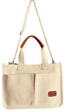 ÜÇ GÖZLÜ THE TOTE BAG KANVAS KADIN EL OMUZ ÇANTA ÇAPRAZ ASKILI 21X32x12cm