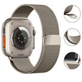 Apple Watch 49mm Seri 8 Ultra Uyumlu Woven Wire Tasarım Metal Hasır Kordon