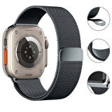 Apple Watch 42mm 44mm 45mm Seri 3 4 5 6 7 8 Se Uyumlu Woven Wire Tasarım Metal Hasır Kordon