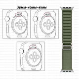 Apple Watch 38mm 40mm 41mm Seri 1 2 3 4 5 6 7 8 Se Uyumlu Frost Alpine Loop Kordon