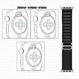 Apple Watch 38mm 40mm 41mm Seri 1 2 3 4 5 6 7 8 Se Uyumlu Frost Alpine Loop Kordon