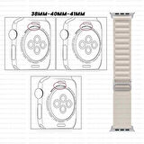 Apple Watch 38mm 40mm 41mm Seri 1 2 3 4 5 6 7 8 Se Uyumlu Frost Alpine Loop Kordon