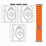 Apple Watch 38mm 40mm 41mm Seri 1 2 3 4 5 6 7 8 Se Uyumlu Frost Alpine Loop Kordon