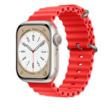 Apple Watch 42mm 44mm 45mm Seri 1 2 3 4 5 6 7 8 Se Uyumlu Seaflex Ocean Silikon Kordon