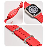 Apple Watch 42mm 44mm 45mm Seri 1 2 3 4 5 6 7 8 Se Uyumlu Seaflex Ocean Silikon Kordon