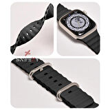 Apple Watch 42mm 44mm 45mm Seri 1 2 3 4 5 6 7 8 Se Uyumlu Seaflex Ocean Silikon Kordon