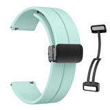 Samsung Galaxy Watch 46mm R800-Watch 3 45mm R840 22mm Uyumlu Coastal Manyetik Tokalı Silikon Kordon