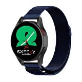 Samsung Galaxy Watch 5 40-44mm Uyumlu 20mm Woven Wire Metal Hasır Kordon