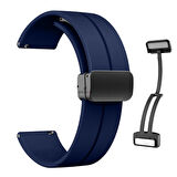 Sneezy Samsung Galaxy Watch Active  2 uyumlu 44mm-40mm 20mm Coastal Manyetik Tokalı Silikon Kordon