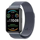 Huawei Watch Fit 2 Metal Hasır Kordon Woven Wire Metal Tasarım Kordon