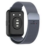 Huawei Watch Fit 2 Metal Hasır Kordon Woven Wire Metal Tasarım Kordon