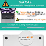 Sneezy Macbook Air M1 Çip Uyumlu A2337 A1932 A2179 13.3″ İle Uyumlu Slate Matte Guard Macbook Kılıfı