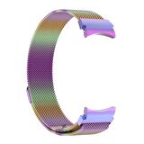 Sneezy Samsung Galaxy Watch 4 40 42 44 46mm Uyumlu Kavisli Woven Wire Metal Tasarım Kordon