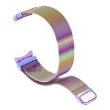 Sneezy Samsung Galaxy Watch 4 40 42 44 46mm Uyumlu Kavisli Woven Wire Metal Tasarım Kordon