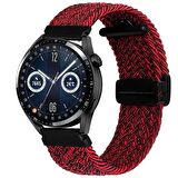 Sneezy Huawei Watch GT4 46mm İle Uyumlu 22mm FiberLink Manyetik Tokalı Kumaş Örgü Kordon