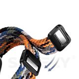 Sneezy Samsung Galaxy Watch 5 Pro R-920 İle Uyumlu 20mm FiberLink Manyetik Tokalı Kumaş Örgü Kordon