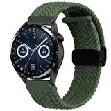 Sneezy Huawei Watch GT 3 Elegant Active 42mm Uyumlu 20mm FiberLink Manyetik Tokalı Kumaş Örgü Kordon