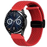 Sneezy Huawei Watch GT 3 Elegant Active 42mm Uyumlu 20mm FiberLink Manyetik Tokalı Kumaş Örgü Kordon