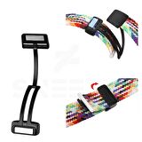 Sneezy Huawei Watch GT 3 Elegant Active 42mm Uyumlu 20mm FiberLink Manyetik Tokalı Kumaş Örgü Kordon